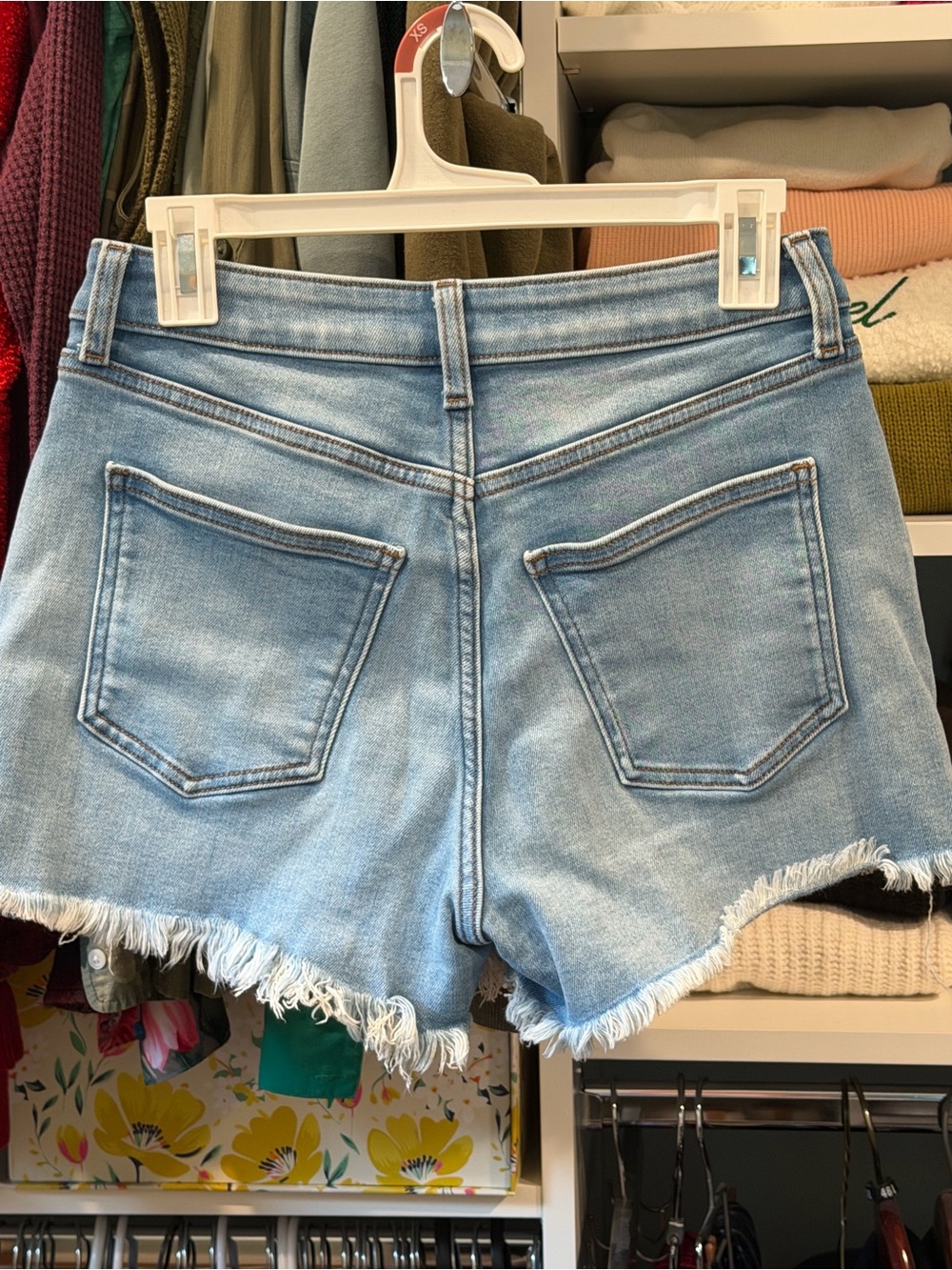 Lauren Conrad Embroidered Light Blue Denim Shorts, High-Rise size 4 - Picture 2 of 3